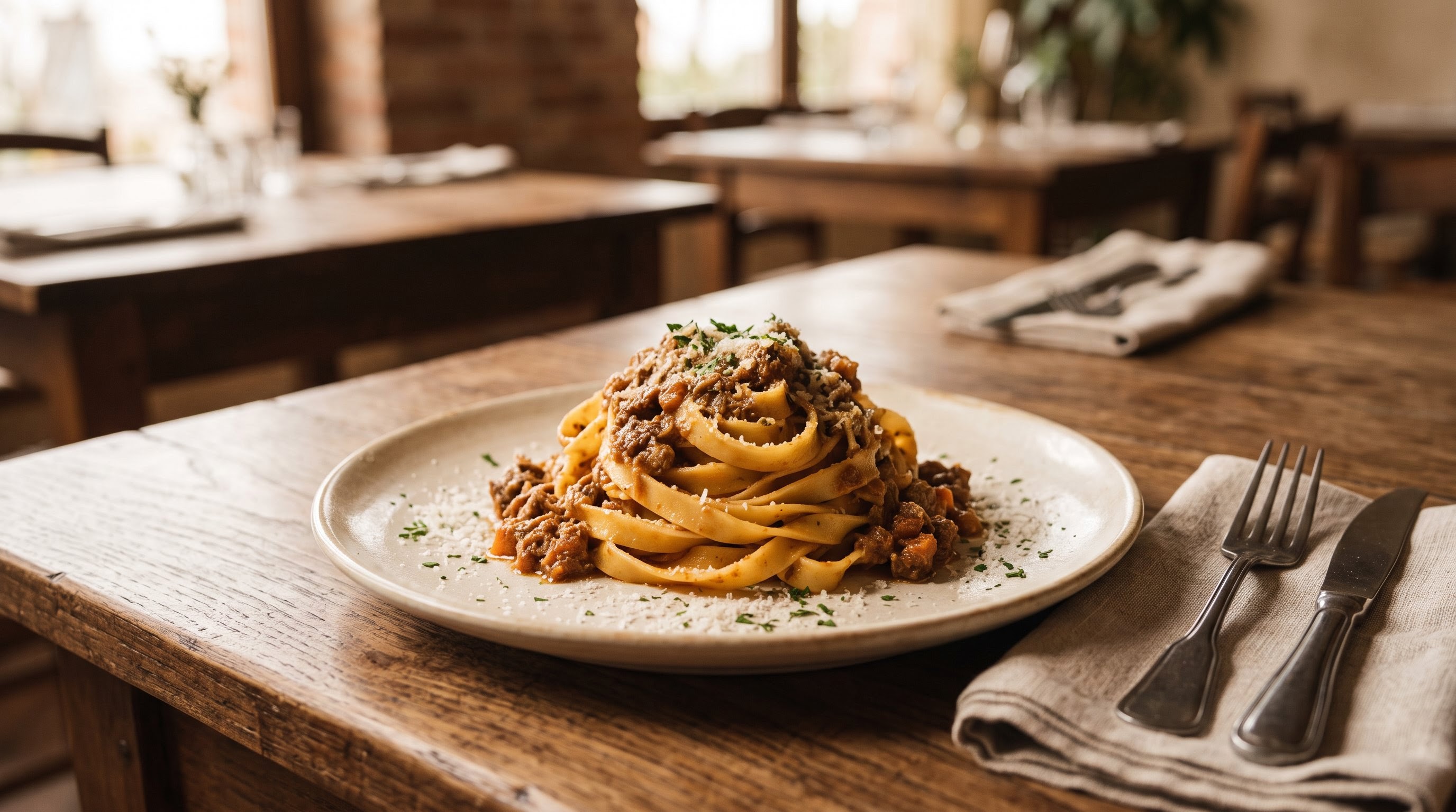 Cucina italiana, tagliatelle al ragù